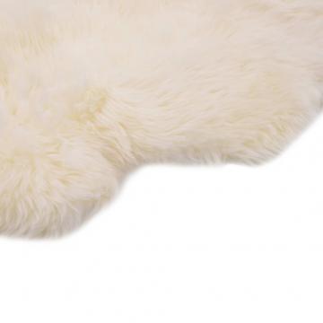 Covor din piele de oaie, alb, 60 x 90 cm
