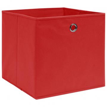 Cutii depozitare, 10 buc., rosu, 32x32x32 cm, textil de la VidaXL