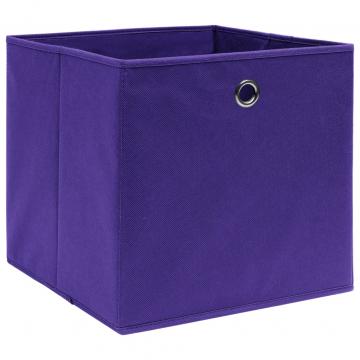 Cutii depozitare, 4 buc., violet, 32x32x32 cm, textil de la VidaXL