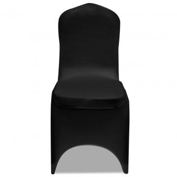 Huse de scaun, elastice, 100 buc, negru de la VidaXL