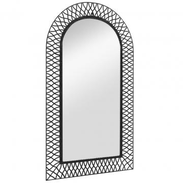 Oglinda de perete, negru, 60 x 110 cm, curbata de la VidaXL