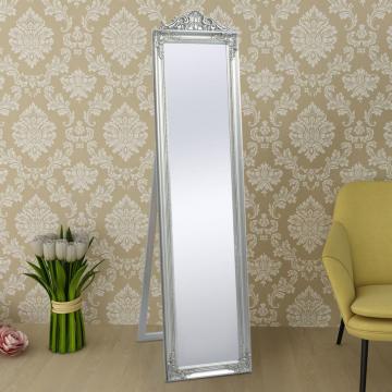 Oglinda verticala baroc 160 x 40 cm argintiu de la VidaXL