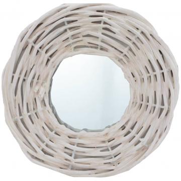 Oglinzi, 3 buc., alb, 15 cm, rachita de la VidaXL