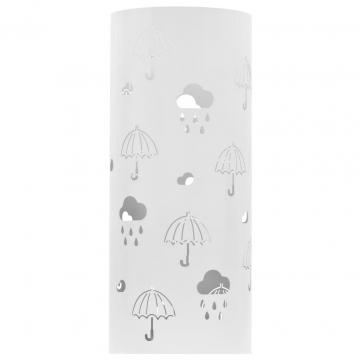 Suport pentru umbrele, imprimeu umbrelute, otel, alb de la VidaXL