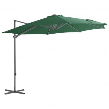 Umbrela de exterior cu baza portabila, verde de la VidaXL