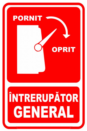 Indicator pornit oprit intrerupator general