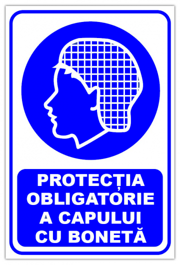 Indicator protectia obligatorie a capului cu boneta de la Prevenirea Pentru Siguranta Ta G.i. Srl