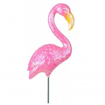 Decoratiune gradina, plastic, pasare flamingo pe bat, 73 cm de la Plasma Trade Srl (happymax.ro)