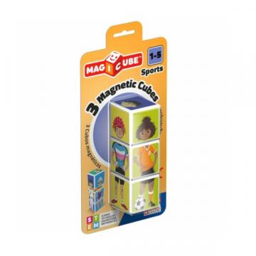 Jucarie set magnetic Geomag, Magicube Sports, 3 piese