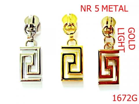 Cursor nr 5 pentru fermoar metalic /gold light nr 1672G de la Metalo Plast Niculae & Co S.n.c.
