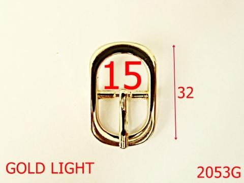 Catarama ovala 15 mm/zamac/gold light 15 mm gold, 2053G de la Metalo Plast Niculae & Co S.n.c.