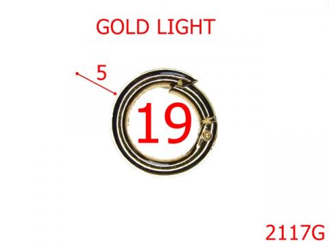 Inel carabina 19mm*5mm/zamac/gold light 19 mm 5 gold 2117G