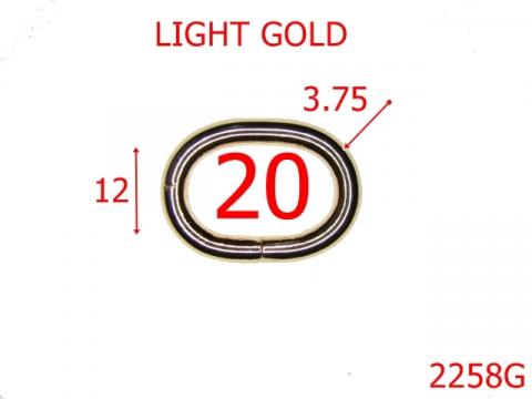 Inel oval 2.cm otel grosime sarma 3.75mm/gold 2258G