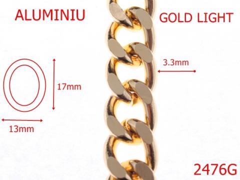 Lant aluminiu gold light 13mmx3.3mm 13 mm 3.3 gold 2476G