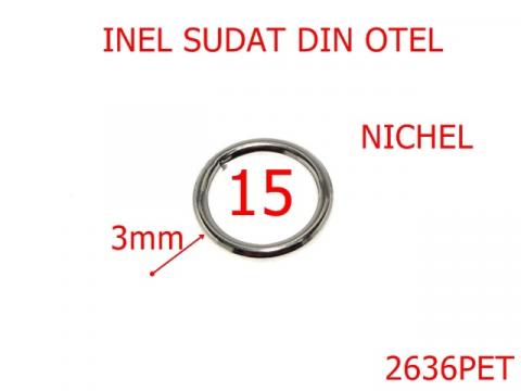 Inel rotund harnasament 15 mm 3 nichel 2636PET de la Metalo Plast Niculae & Co S.n.c.
