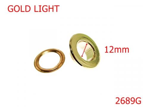 Ochet plat 12 mm gold light 1D1 2689G