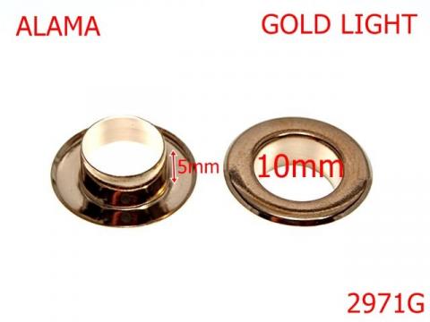 Ochet inoxidabil 10 mm gold light 2971G