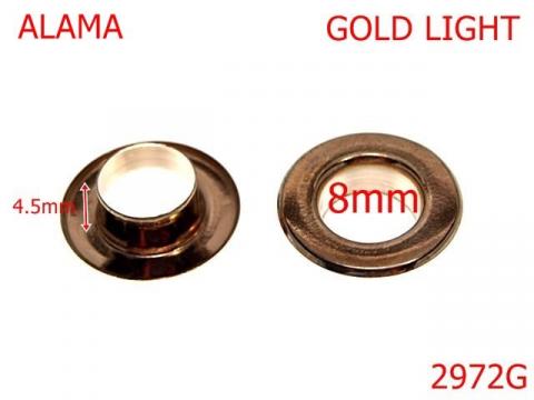 Ochet inoxidabil 8 mm gold light 2972G de la Metalo Plast Niculae & Co S.n.c.