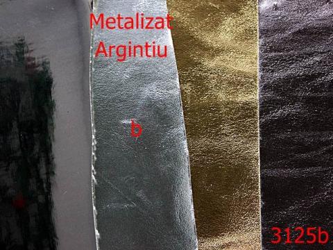 Piele artificiala metalizata 1.4 ml argintiu 3125b