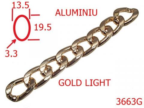 Lant aluminiu poseta 13.5 mm 3.3 gold light 13G5 3663G de la Metalo Plast Niculae & Co S.n.c.
