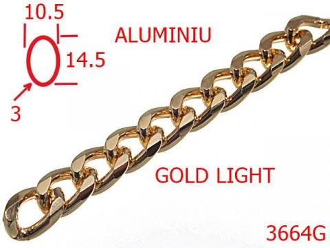 Lant aluminiu poseta 10.5 mm 3 gold light 13G3 3664G
