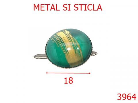 Ornament sticla 18 mm verde 3964V de la Metalo Plast Niculae & Co S.n.c.