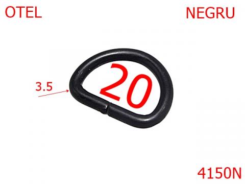 Inel D 20 mm 3.5 negru 3D8 4150N