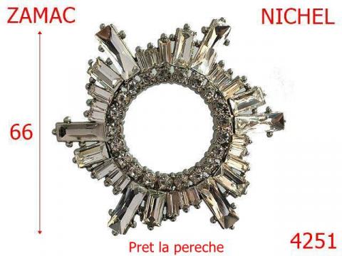 Ornament rotund incaltaminte 66 mm zamac nichel 4251 de la Metalo Plast Niculae & Co S.n.c.