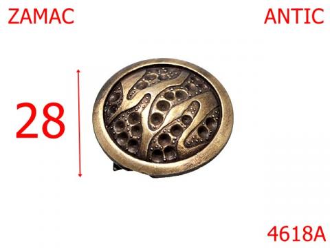 Ornament semibombat 28 mm zamac antic AP18 4618A de la Metalo Plast Niculae & Co S.n.c.