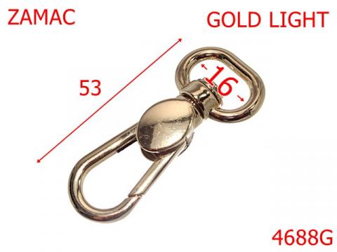 Carabina poseta geanta sau borseta 16 mm zamac gold 4688G de la Metalo Plast Niculae & Co S.n.c.