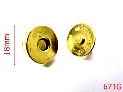 Magnet 18 mm gold 15B1 7G5 3E D25 671G