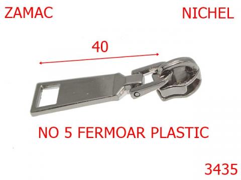 Cursor pentru fermoar plastic no.5 mm nichel 3435 de la Metalo Plast Niculae & Co S.n.c.