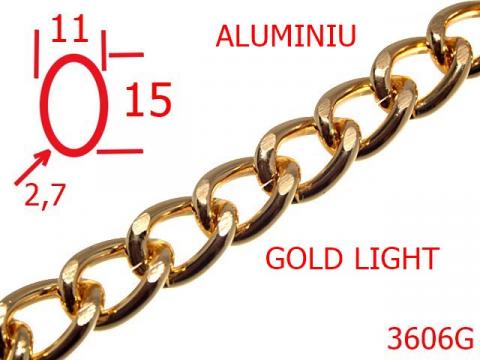 Lant poseta aluminiu 11 mm 2.7 gold light 3606G de la Metalo Plast Niculae & Co S.n.c.