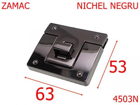 Inchizatoare mare poseta 63x53 mm zamac nichel 4503N de la Metalo Plast Niculae & Co S.n.c.