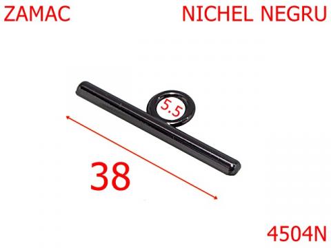 Opritor lant poseta 38 mm zamac nichel negru 4504N de la Metalo Plast Niculae & Co S.n.c.