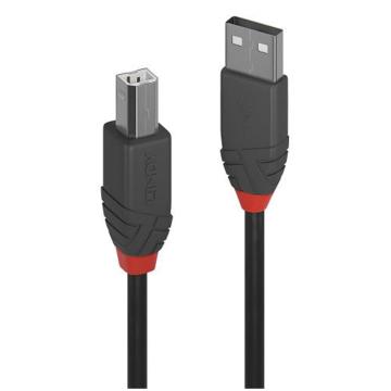 Cablu Lindy, USB-A - USB-B, 0.2m, Anthra Line, LY-36670