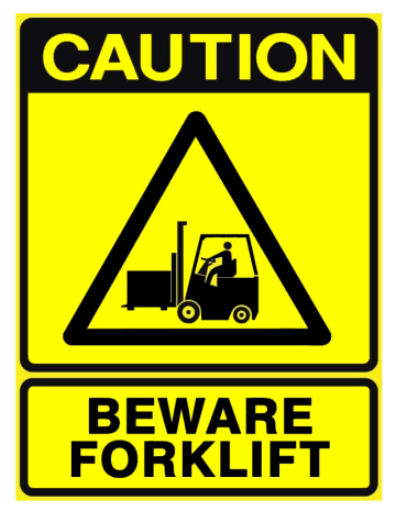 Semn Sign caution beware forklift