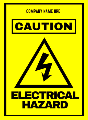 Semn Sign company name here caution electrical hazard