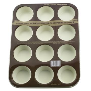 Forma copt 12 briose muffin cu acoperire ceramica