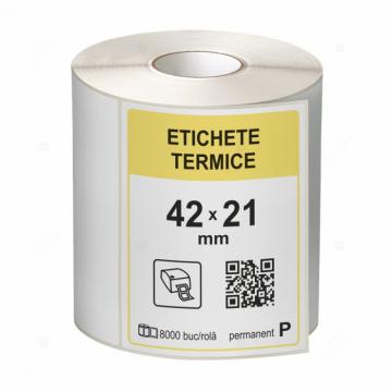Etichete in rola, termice 42 x 21 mm, 8000 etichete/rola de la Label Print Srl