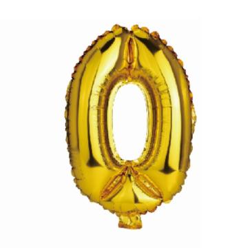 Balon folie cifra 0 auriu 40cm