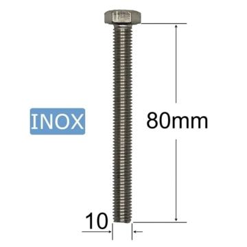 Surub inox M10x80mm cap hexagonal - 20buc/cutie