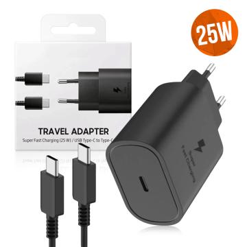 Incarcator Type-C, 25W, Black + Cablu USB-C - USB-C