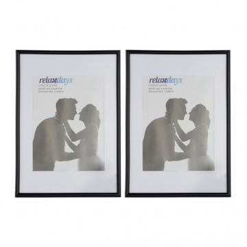 Set 2 rame pentru fotografii A4, negru, Relaxdays