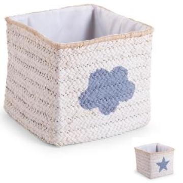 Cos de jucarii impletit 30x33x33cm White Star Childhome de la Stiki Concept Srl