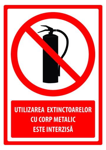 Indicator utilizarea extinctoarelor cu corp metalic