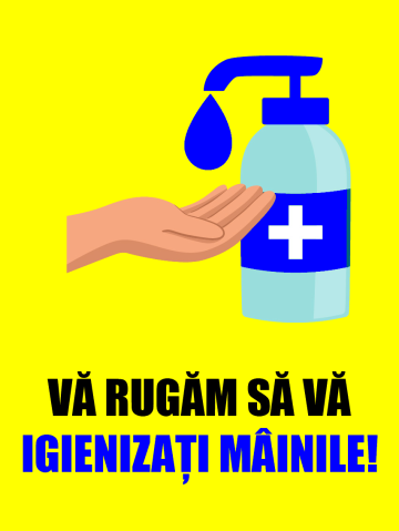 Indicator va rugam sa va igienizati mainile de la Prevenirea Pentru Siguranta Ta G.I. Srl