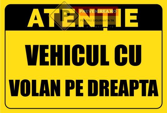 Indicatoare pentru vehicule cu volan pe dreapta