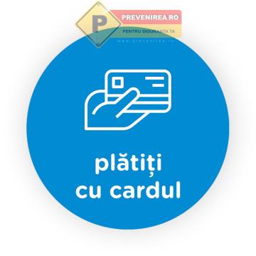 Semn albastru plati cu cardul