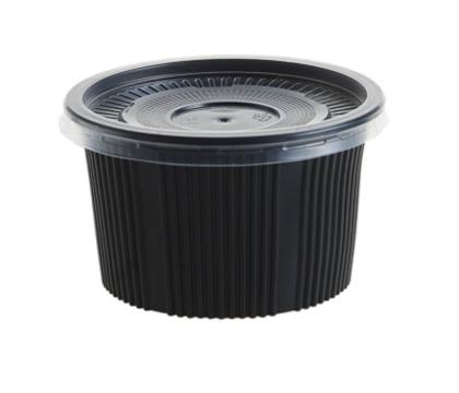 Bol supa PP negru cu capac transparent 500ml de la Geoterm Office Group Srl